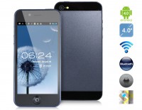 4.0" Android 4.0 MTK6577 1.2GHz 3G Smartphone with dual simkaarts Wi-Fi, Bluetooth, GPS, Capacitive Touch bleu / white.